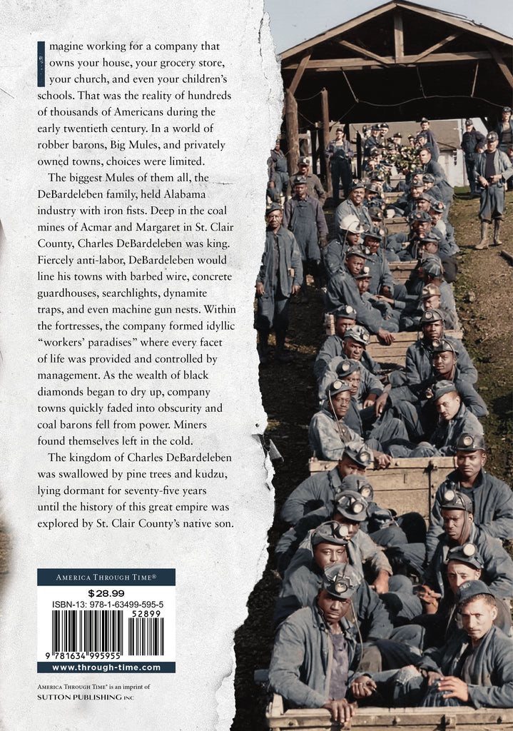 Back cover of a book with text and a historical photograph of a group of people sitting on steps.