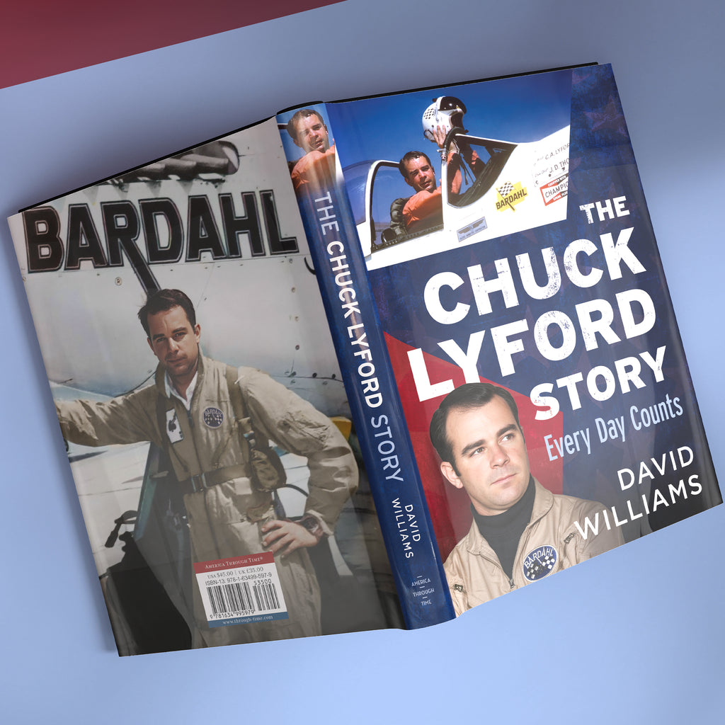 Book titled 'The Chuck Lyford Story' by David Williams on a road with a scenic background. Published by America Through Time, an imprint of Sutton Publishing Inc.