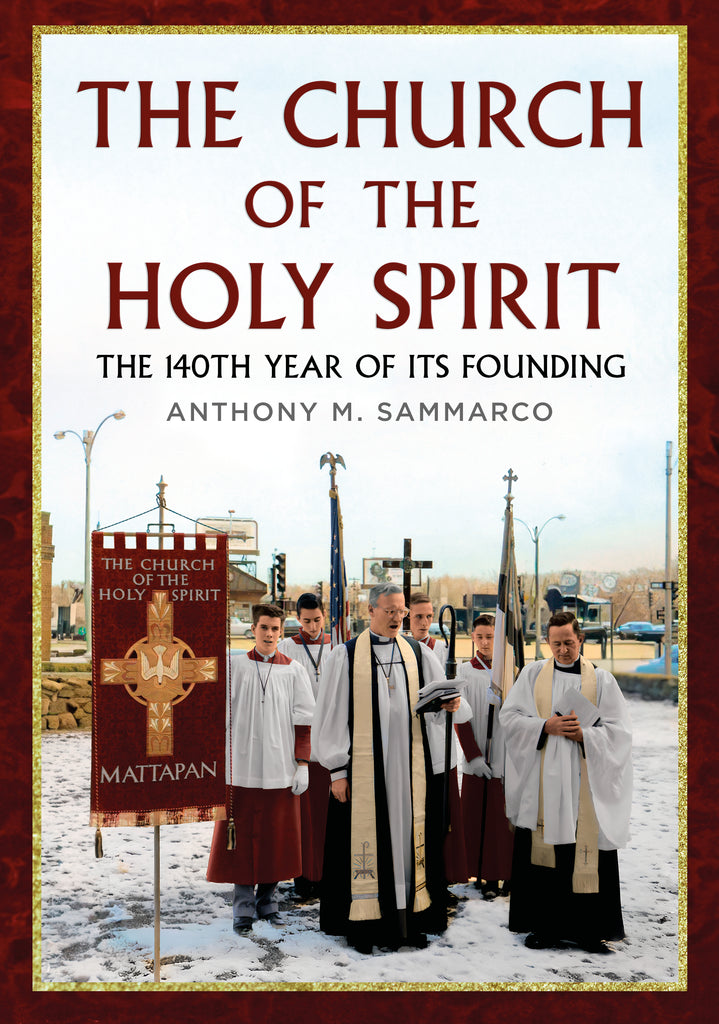 Book cover of 'The Church of the Holy Spirit' with a group of priests and a banner.