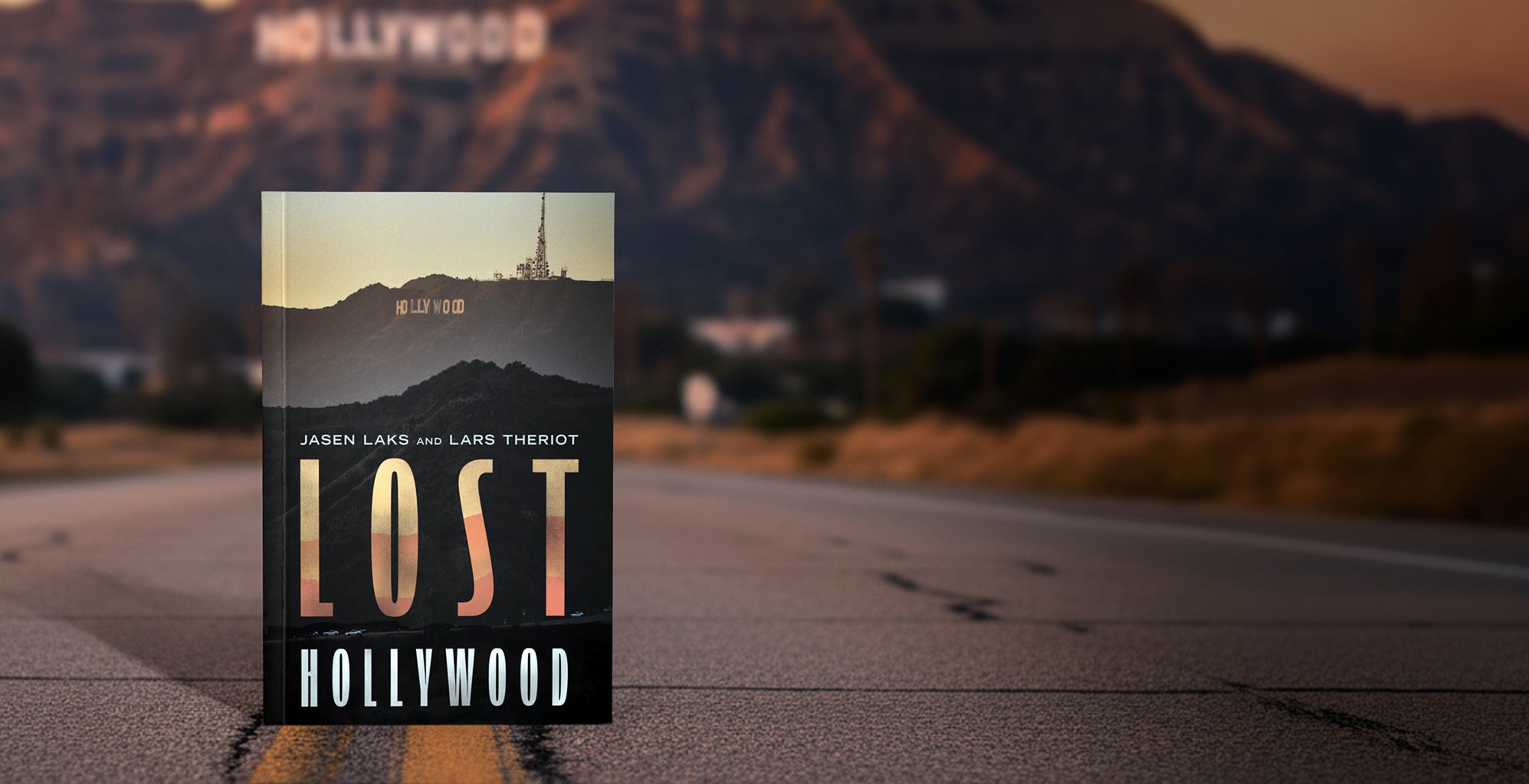 Book titled 'Lost Hollywood' with a blurred background of the Hollywood sign.